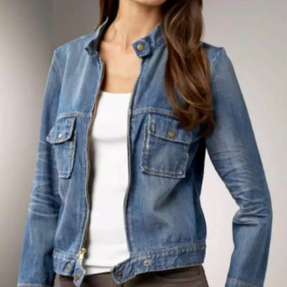 Current/Elliot Denim Zip-Up Moto Jacket